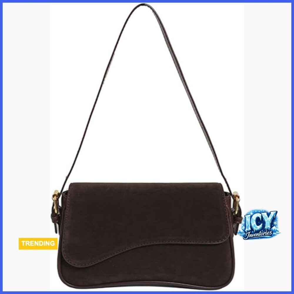 Suede Shoulder Bag with Removable Strap Hobo Handbag Tote